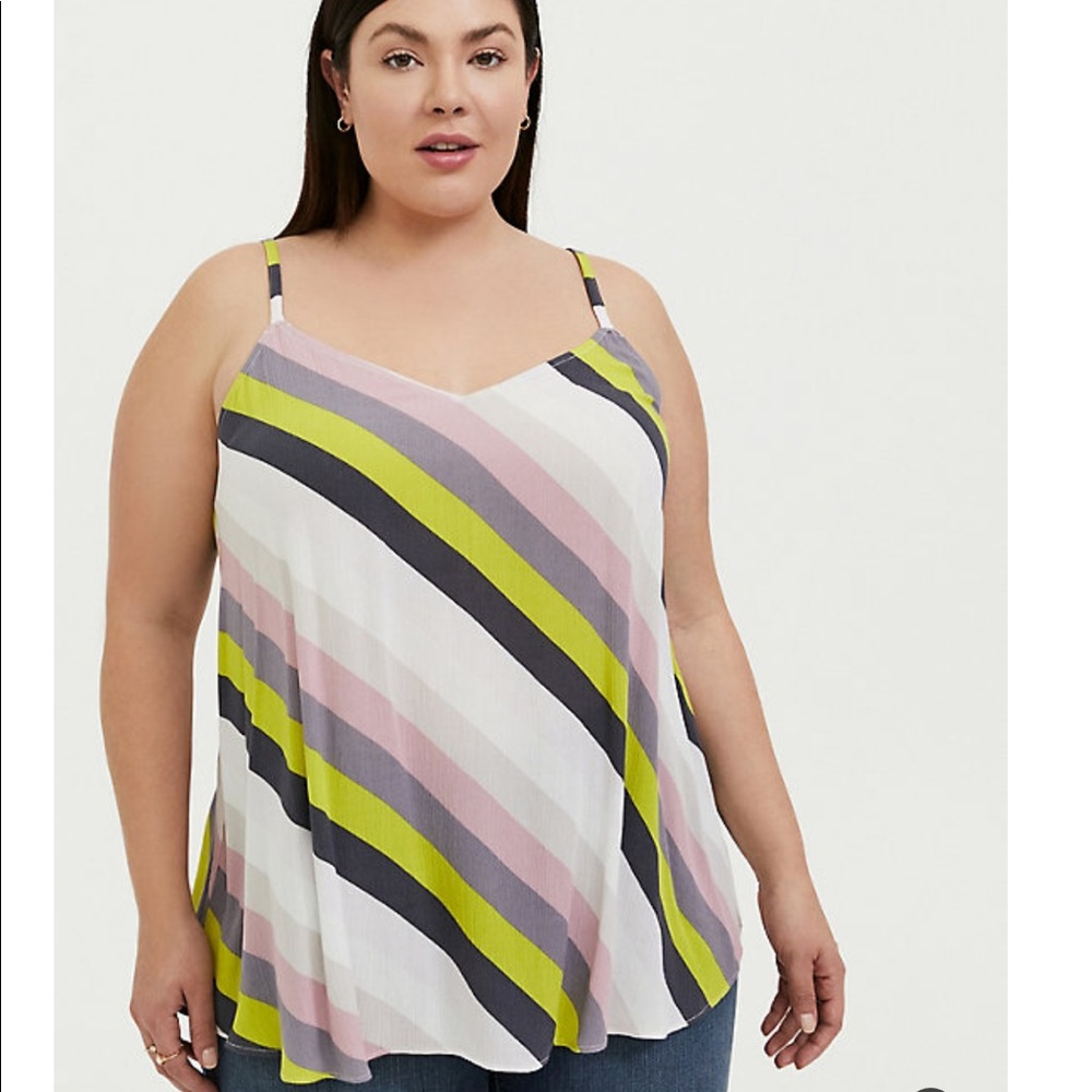 ❤️ Torrid MULTI STRIPE CRINKLE GAUZE SWING CAMI size 00